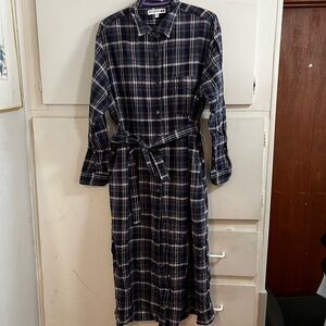 Uniqlo Ines De La Frassange L Plaid Blue Dress P2P:22”